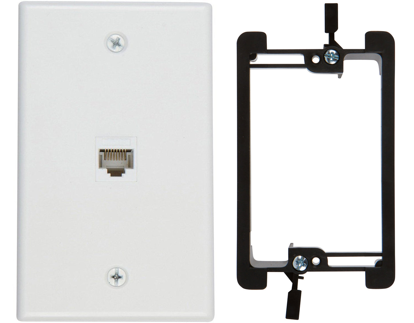 1 Port Cat6 Wall Plate, Female-Female with Mounting Bracket - Milena International Inc