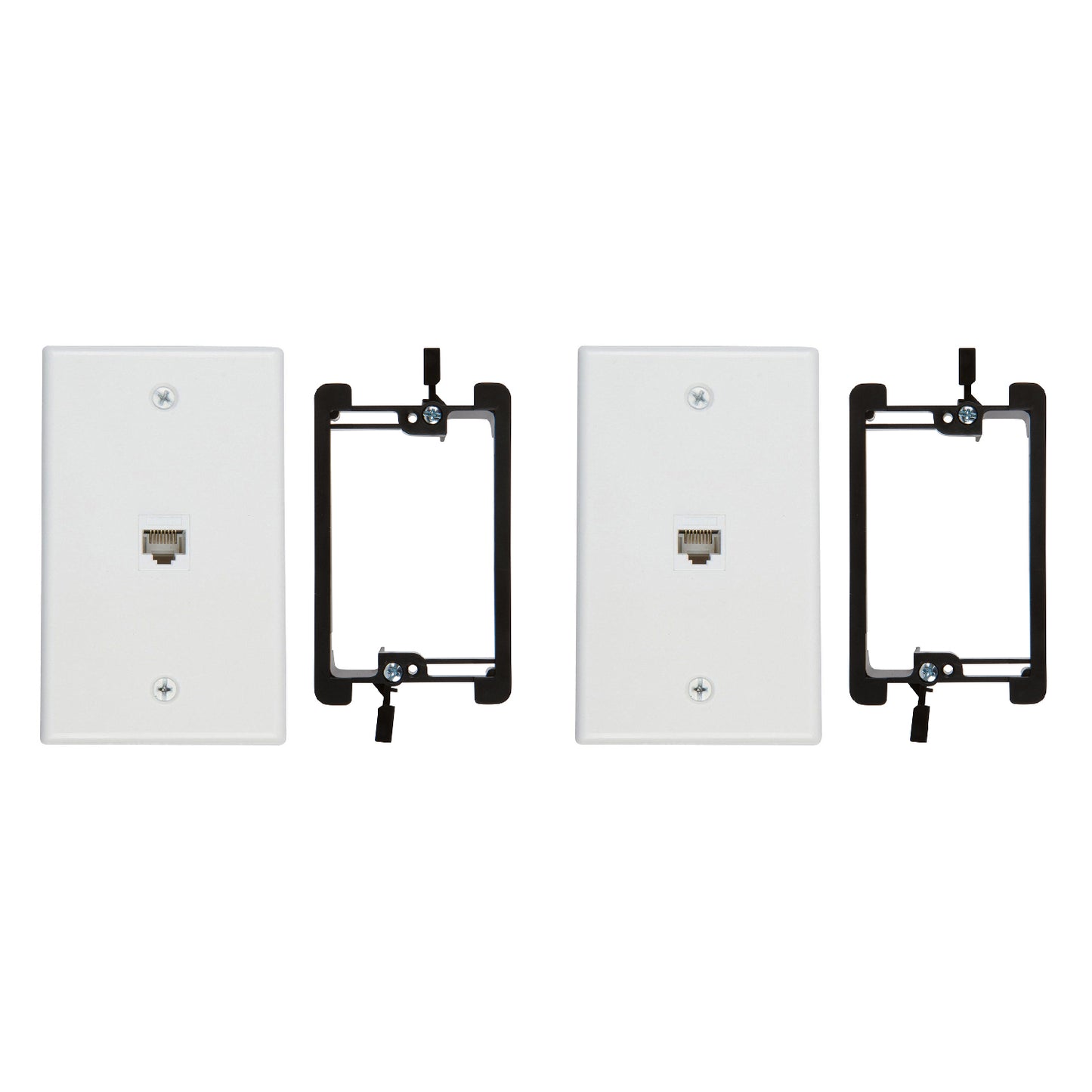 1 Port Cat6 Wall Plate, Female-Female with Mounting Bracket - Milena International Inc