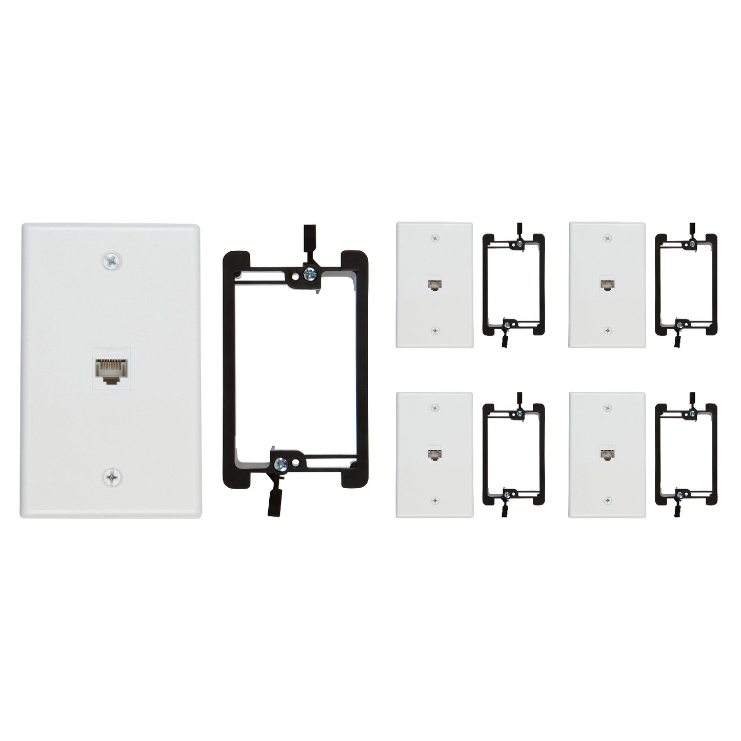 1 Port Cat6 Wall Plate, Female-Female with Mounting Bracket - Milena International Inc