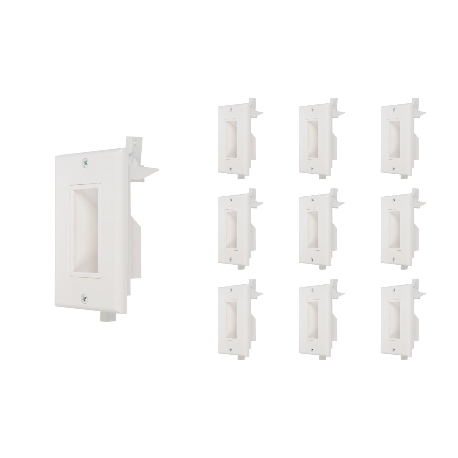 Recessed Low Voltage Cable Wall Plate 2 Pack (Bottom Opening) - Milena International Inc