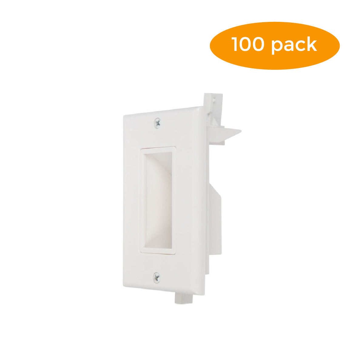 Recessed Low Voltage Cable Wall Plate 2 Pack (Bottom Opening) - Milena International Inc