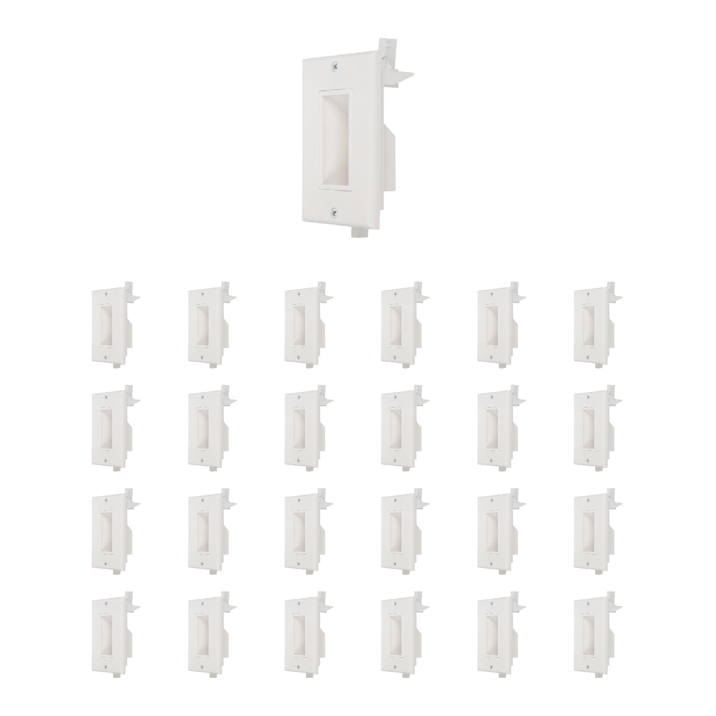 Recessed Low Voltage Cable Wall Plate 2 Pack (Bottom Opening) - Milena International Inc