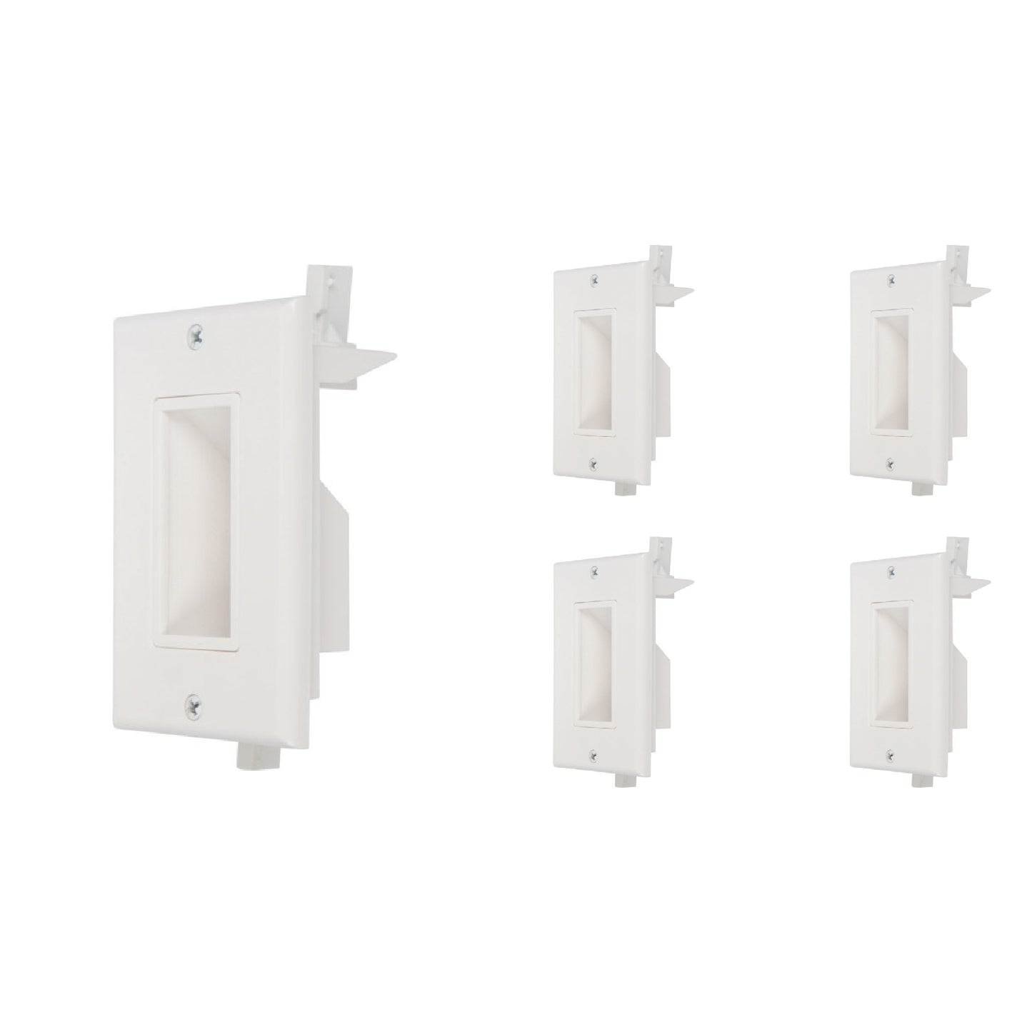 Recessed Low Voltage Cable Wall Plate 2 Pack (Bottom Opening) - Milena International Inc