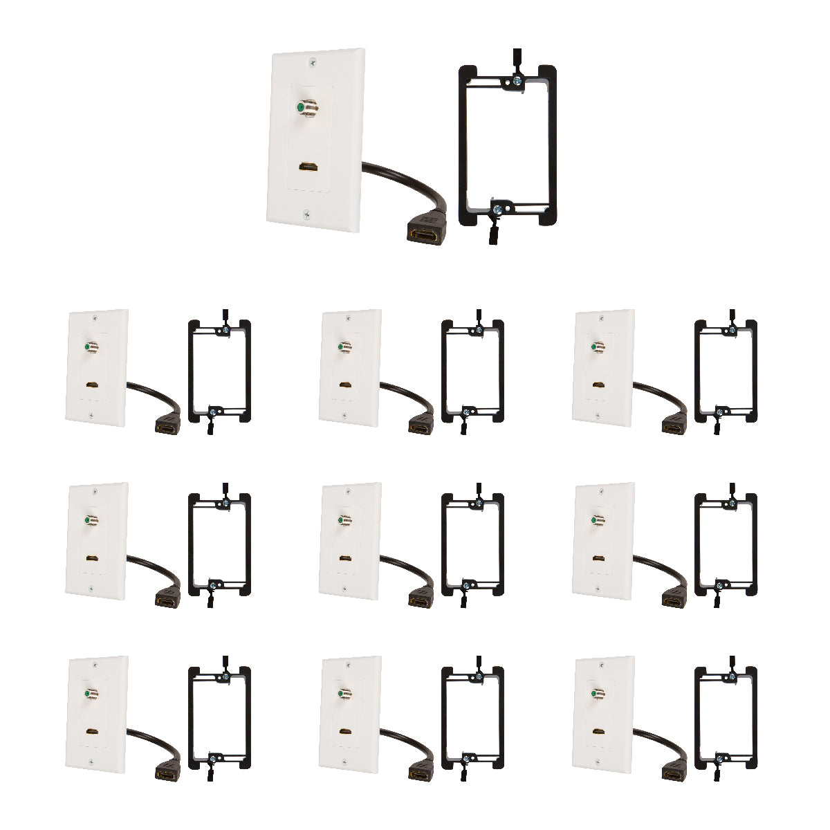 Buyer’s Point HDMI Pigtail 3GHz Coax Wall Plate with Single Gang Low Voltage Mounting Bracket Device - Milena International Inc