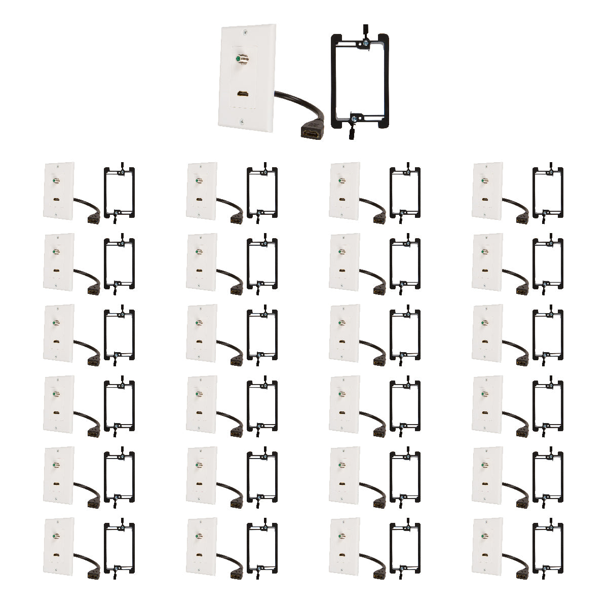 Buyer’s Point HDMI Pigtail 3GHz Coax Wall Plate with Single Gang Low Voltage Mounting Bracket Device - Milena International Inc