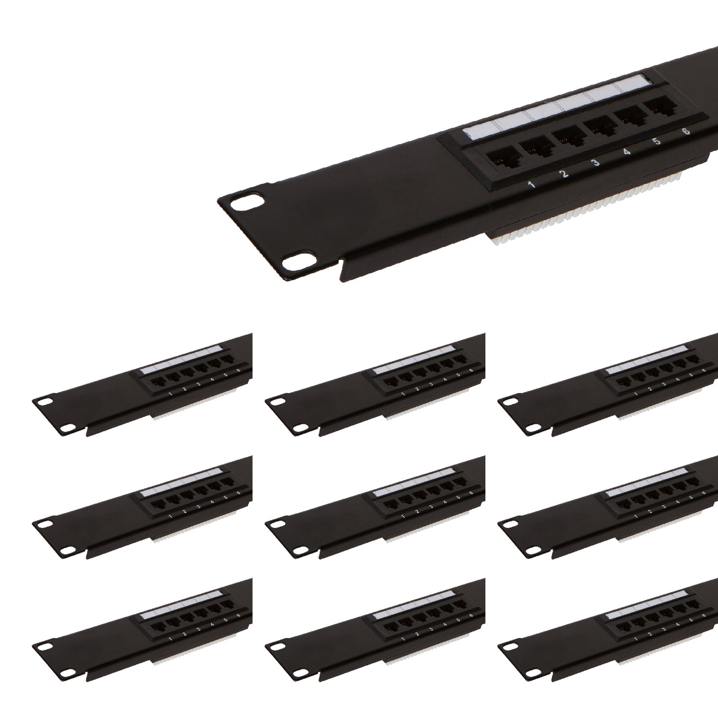 12 Port Cat6 Patch Panel with Punch Down Tool and Cable Management System (1, 12 Port) - Milena International Inc