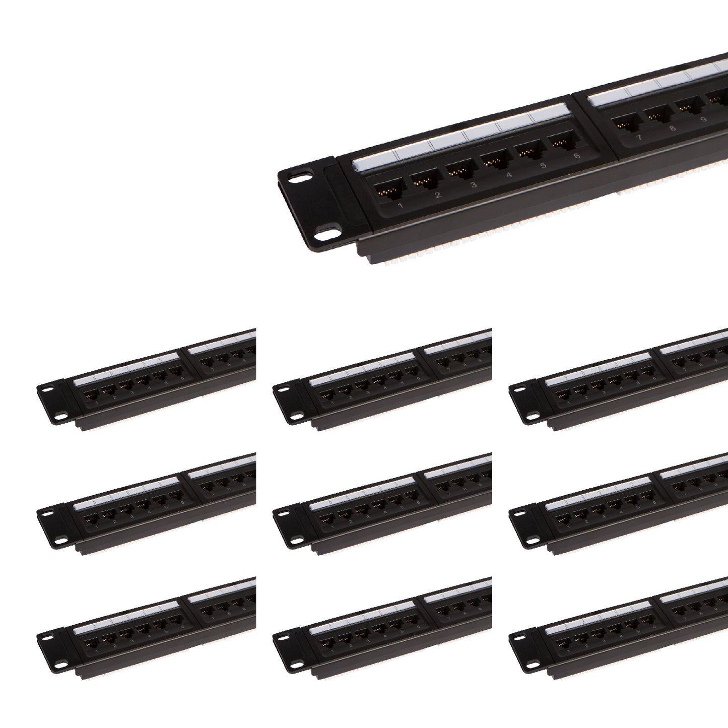 24 Port Cat6 Patch Panel with Punch Down Tool and Cable Management System (1, 24 Port) - Milena International Inc