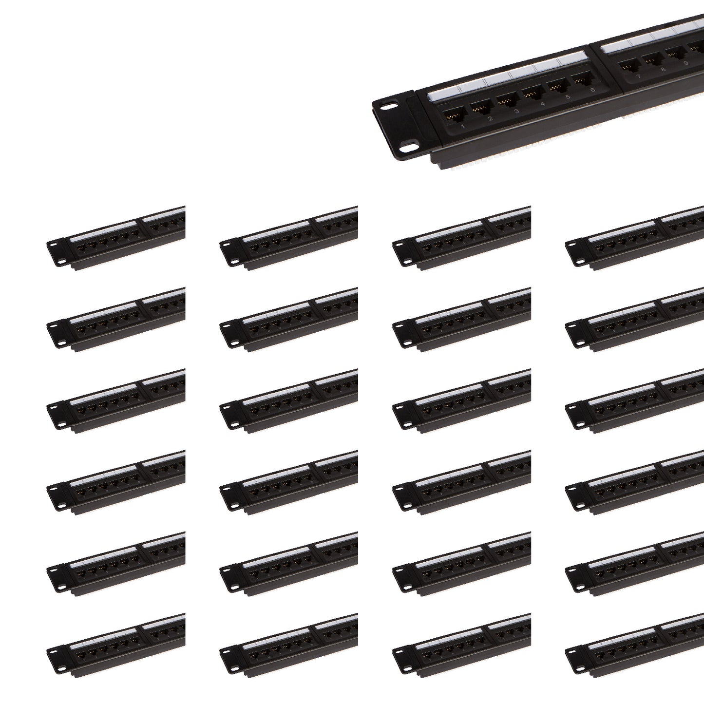24 Port Cat6 Patch Panel with Punch Down Tool and Cable Management System (1, 24 Port) - Milena International Inc