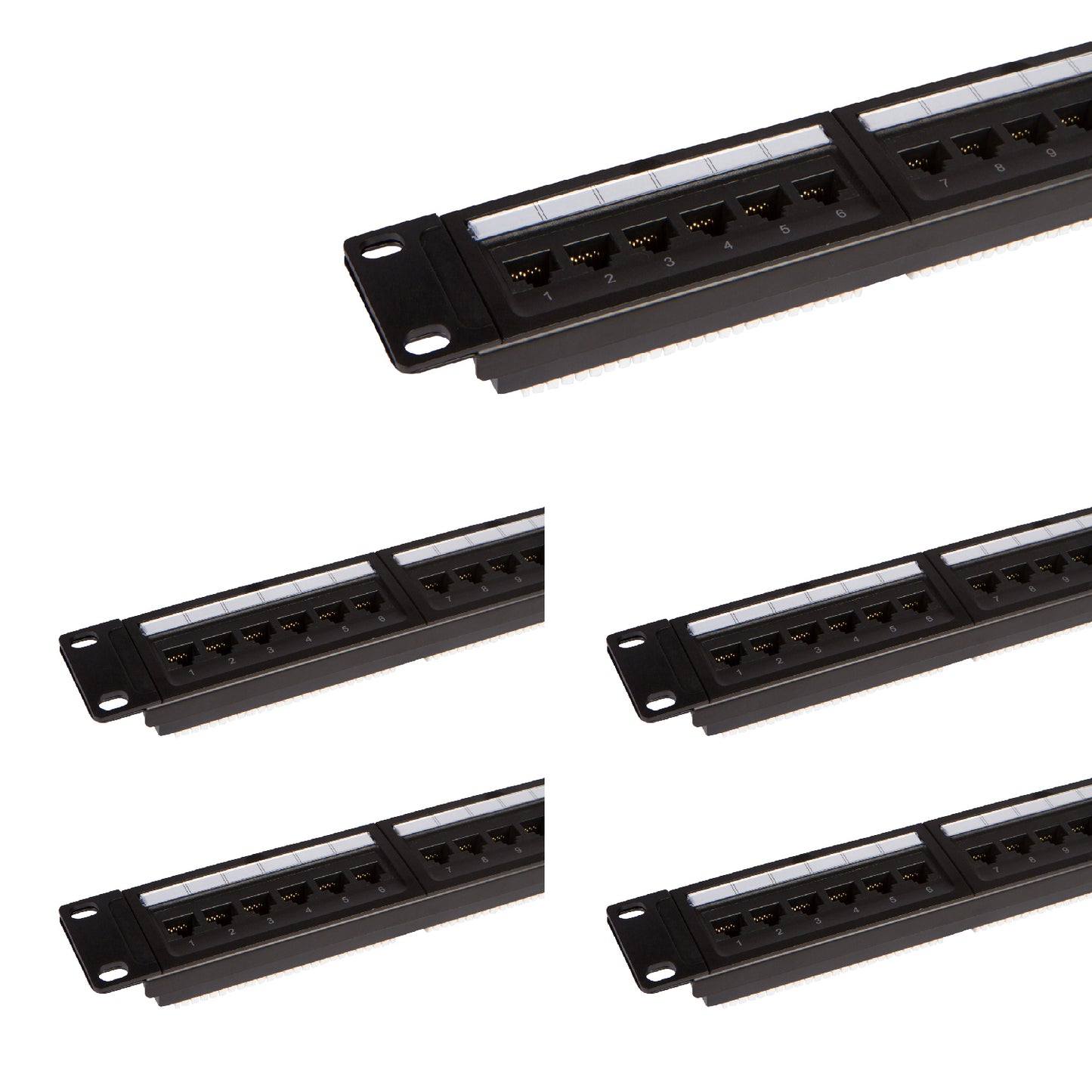 24 Port Cat6 Patch Panel with Punch Down Tool and Cable Management System (1, 24 Port) - Milena International Inc