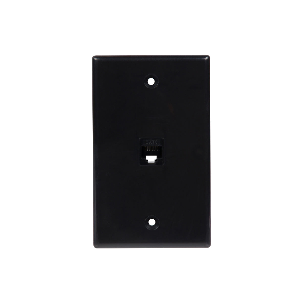 1 Port Cat6 Ethernet Wall Plate, Female-Female Black (1,1 Port) - Milena International Inc