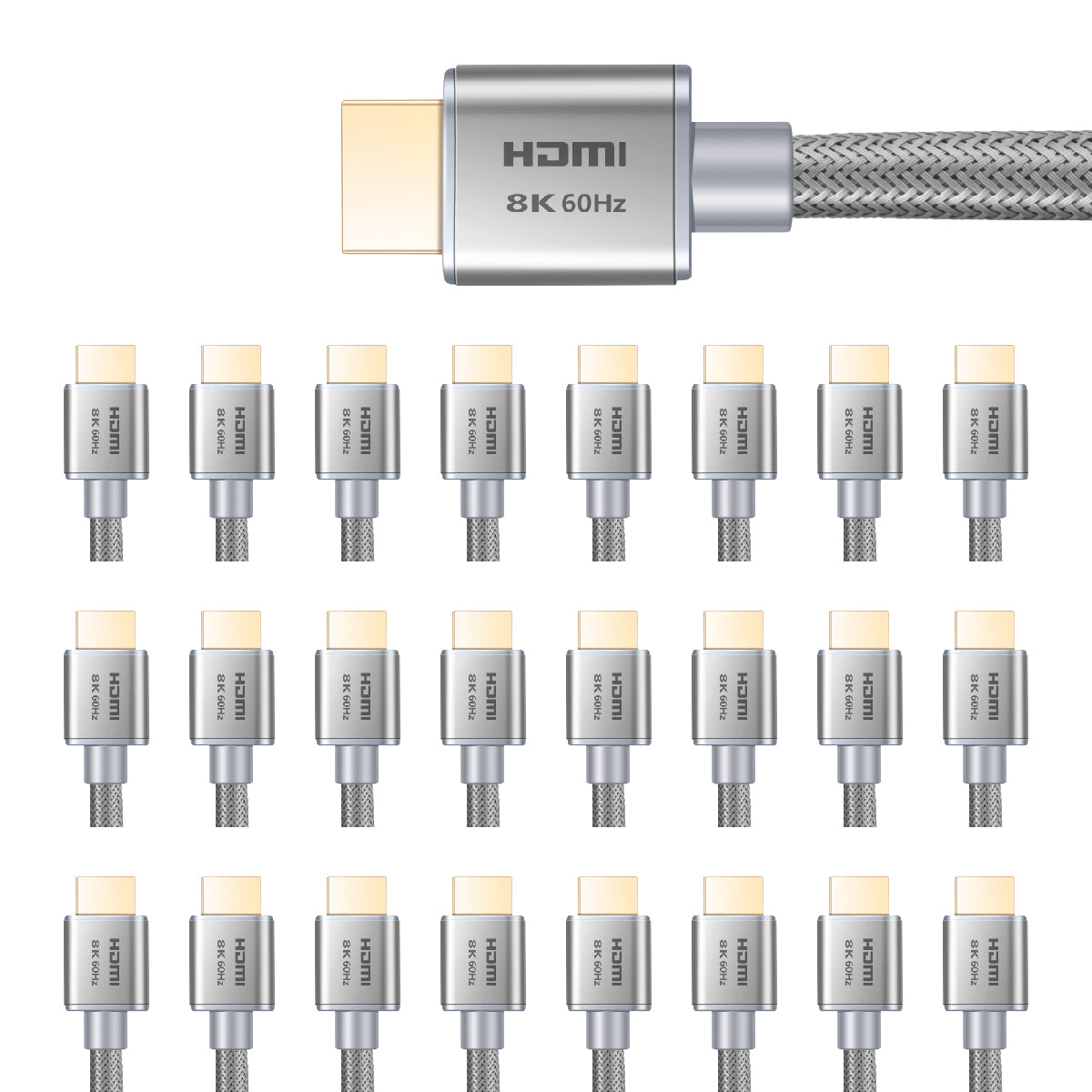 Ultra High Speed HDMI 2.1 Cable Dynamic HDR 1.8M (6ft) 8K (Gray) - Milena International Inc