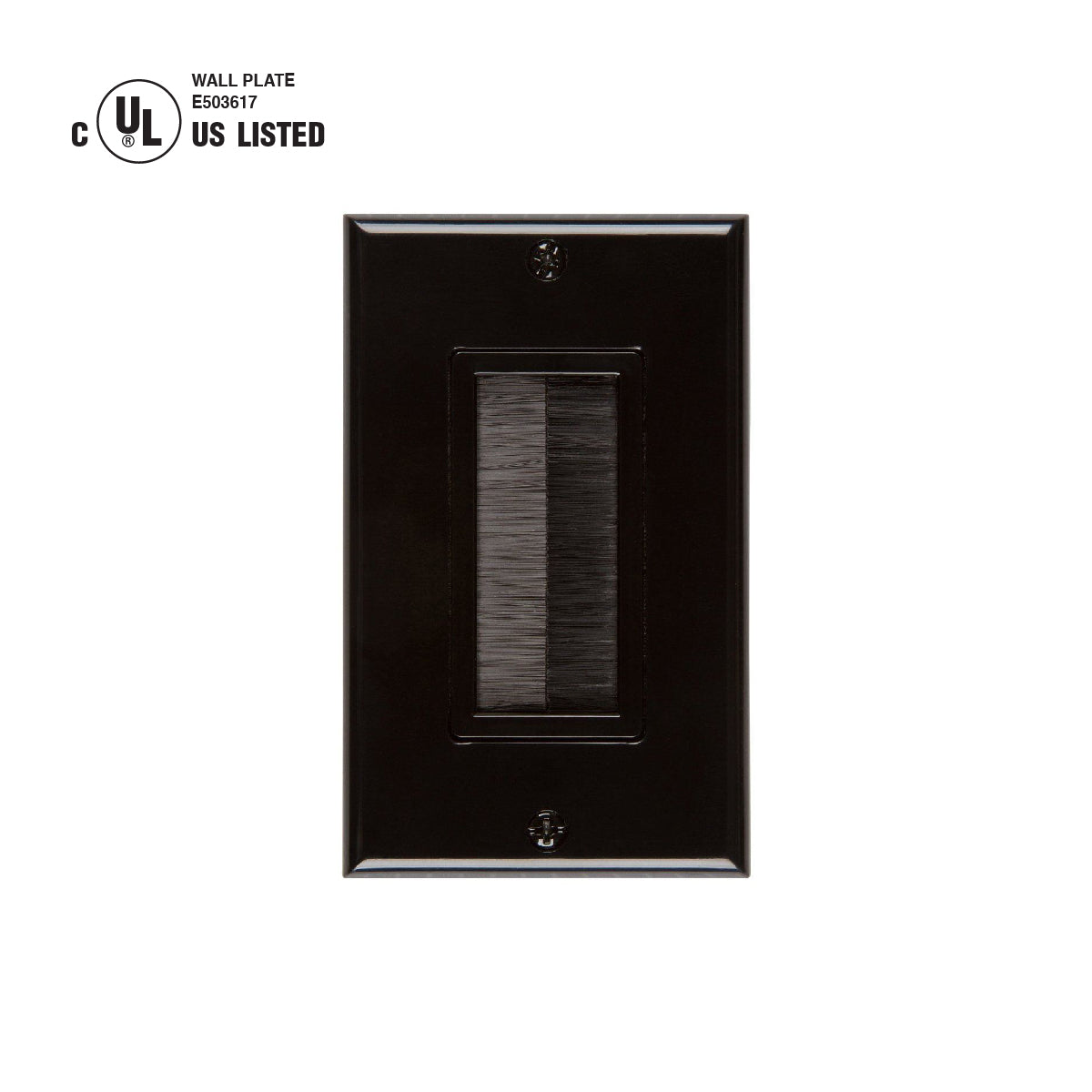 Brush Wall Plate [UL Listed] (Black) - Milena International Inc