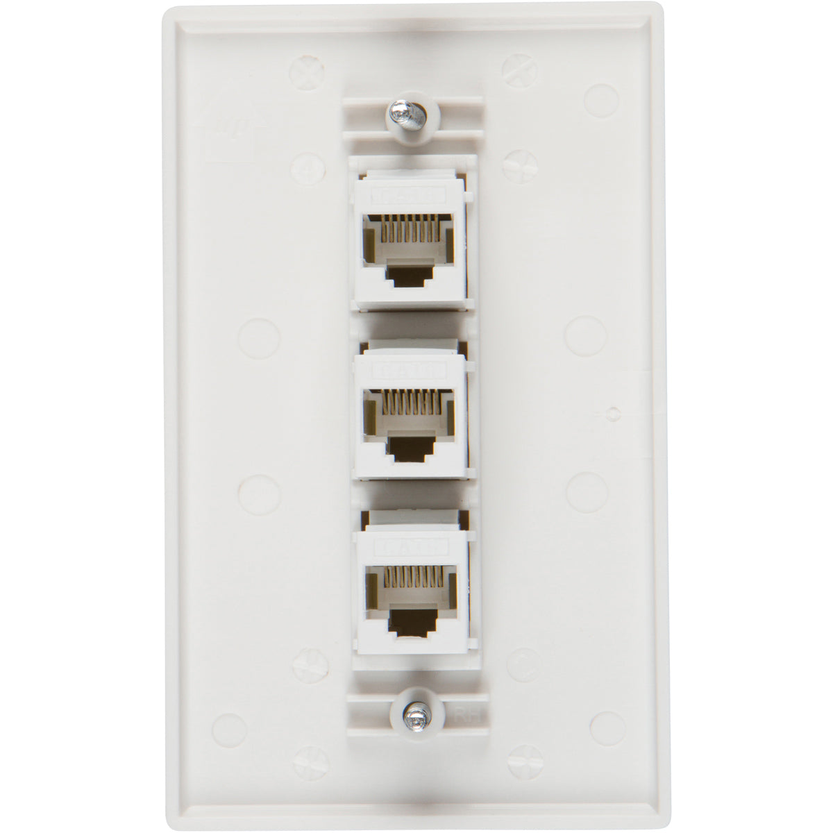 3 Port Cat6 Wall Plate, Female-Female White with Single Gang Low Voltage Mounting Bracket Device (3 Port) - Milena International Inc