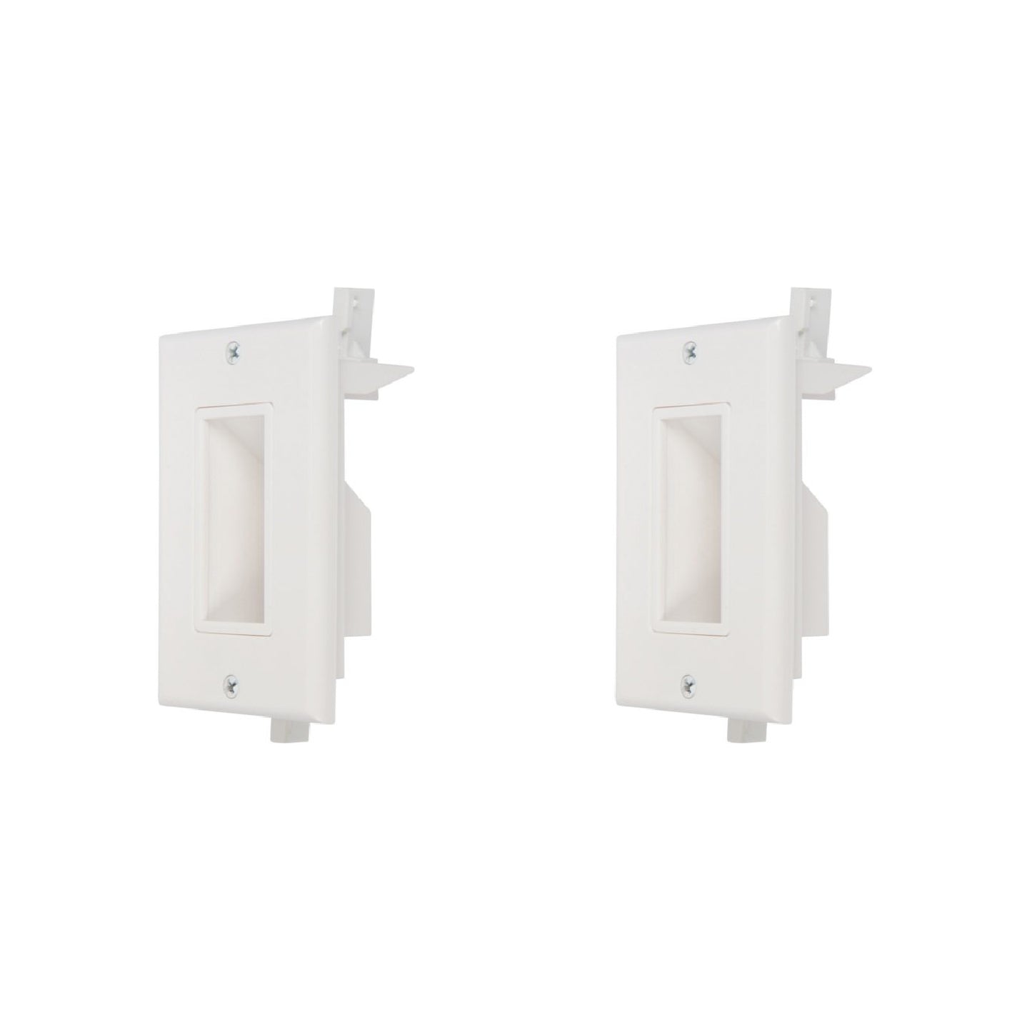 Recessed Low Voltage Cable Wall Plate 2 Pack (Bottom Opening) - Milena International Inc