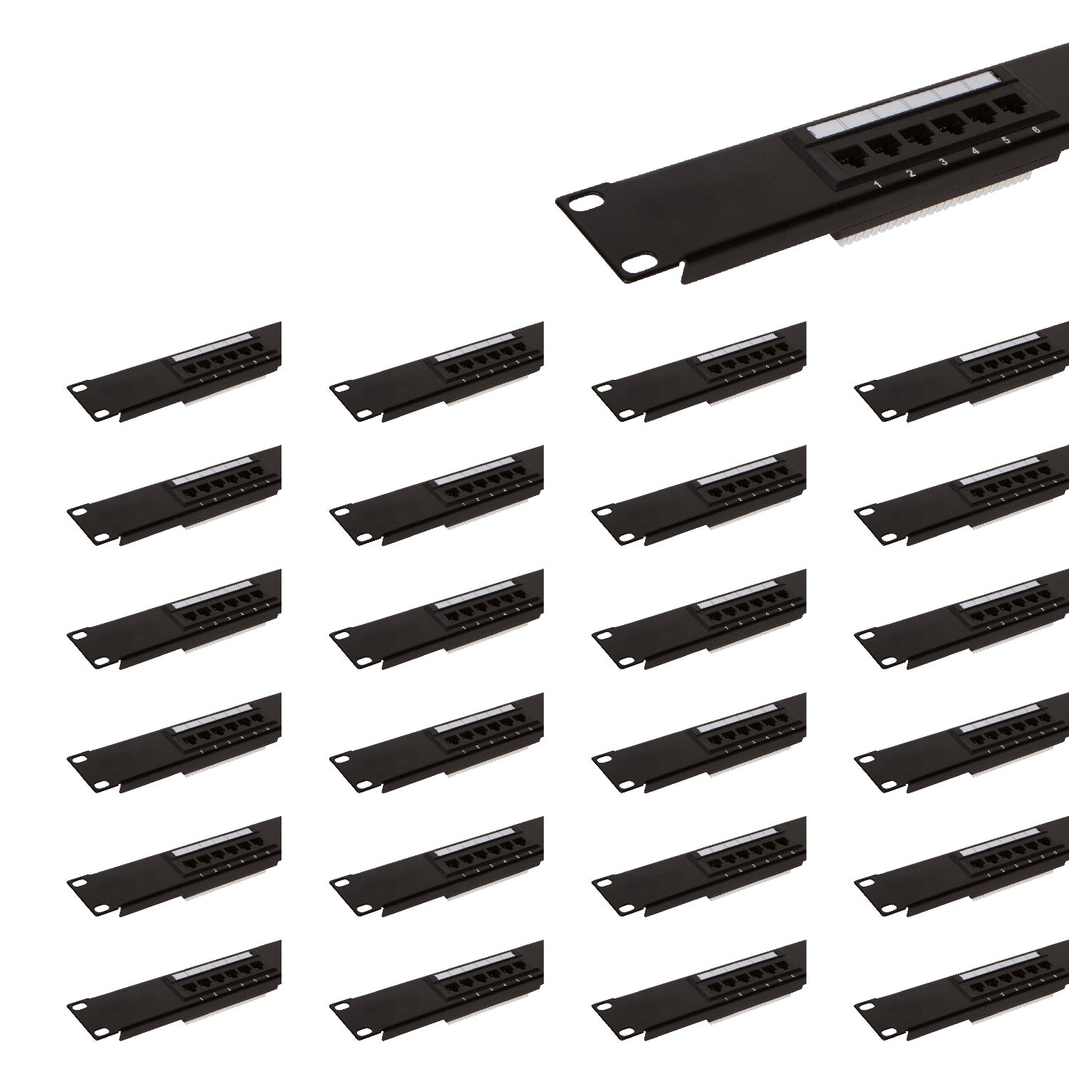 12 Port Cat6 Patch Panel with Punch Down Tool and Cable Management System (1, 12 Port) - Milena International Inc