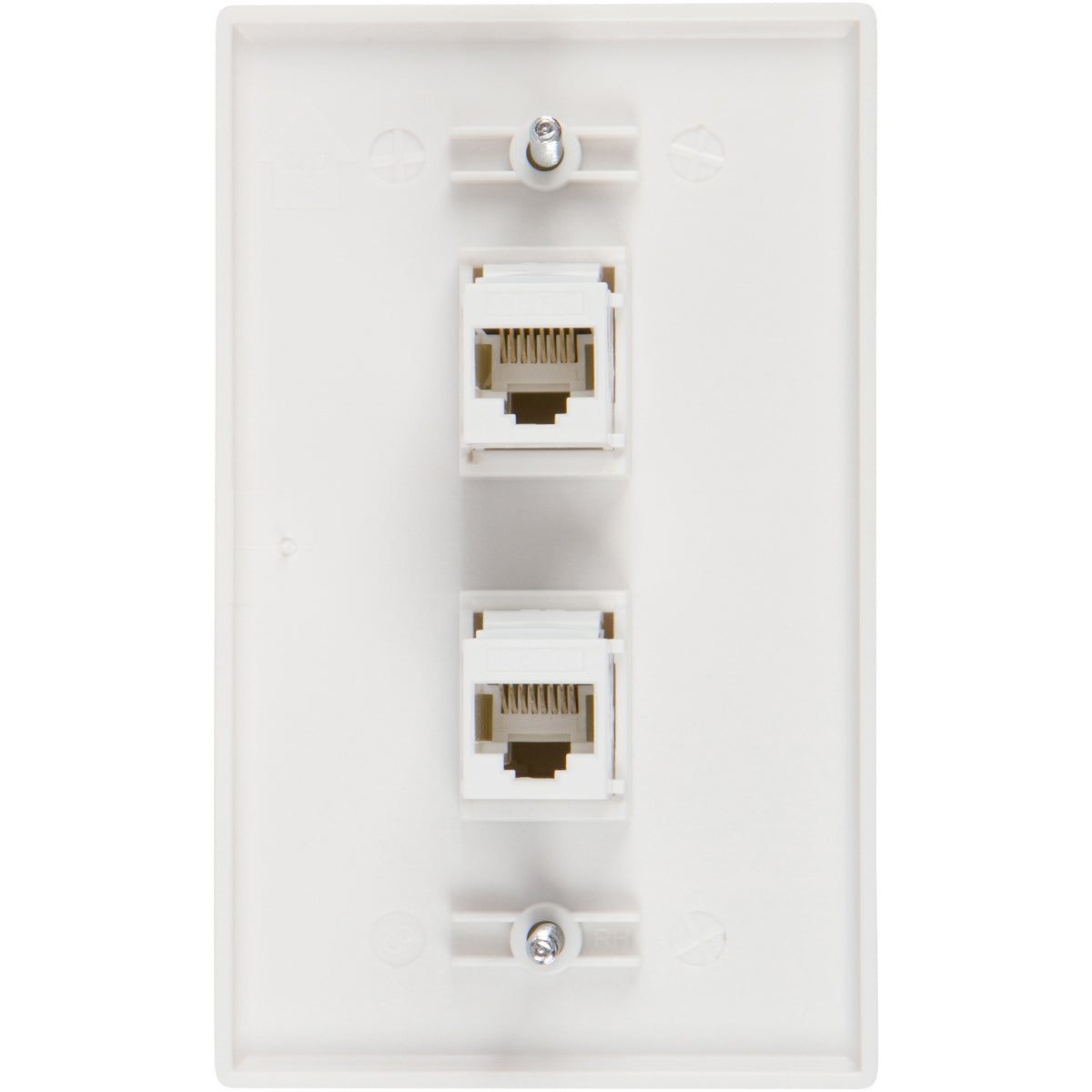 2 Port Cat6 Ethernet Wall Plate, Female-Female White (1, 2 Port) - Milena International Inc