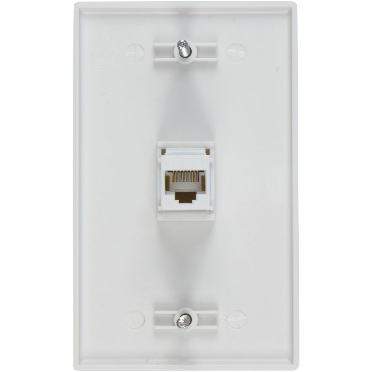1 Port Cat6 Ethernet Wall Plate, Female-Female White (1, 1 Port) - Milena International Inc