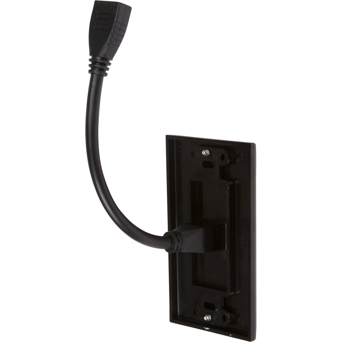 HDMI Wall Plate [UL Listed] with 6-Inch Pigtail (Black) - Milena International Inc