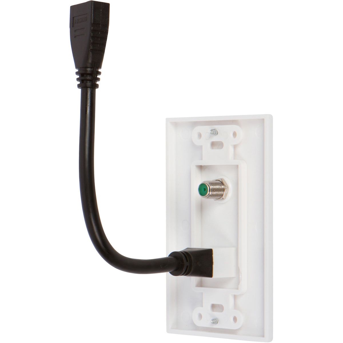 Buyer’s Point HDMI Pigtail 3GHz Coax Wall Plate with Single Gang Low Voltage Mounting Bracket Device - Milena International Inc