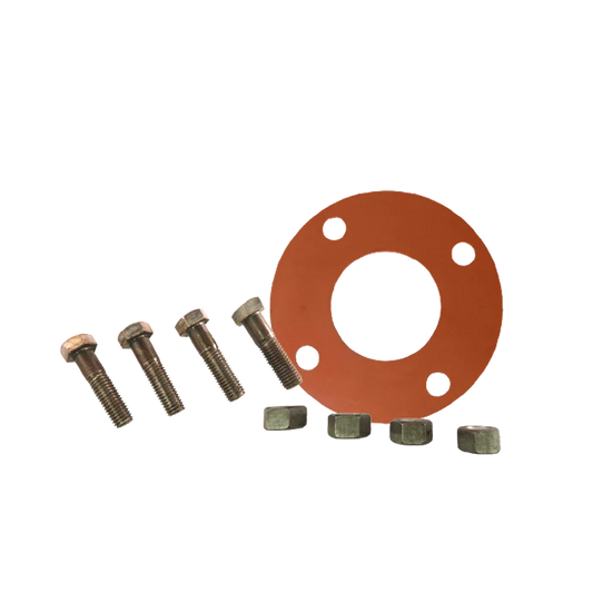 Gasket Flange Pack w/ Red Rubber Full Face Gaskets 1/8" And Zinc Plated Hardware - Milena International Inc
